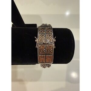 Keith Jack Silver and 10k Gold Norse Forge Dragon Weave Bracelet